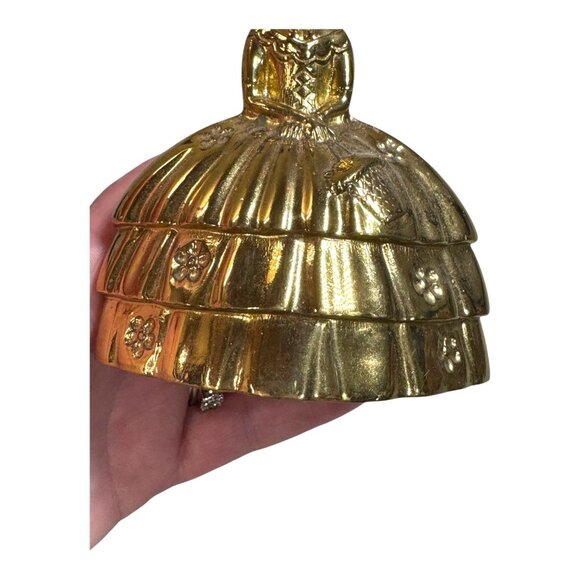 Heavy Antique Brass Figural Lady Dinner Bell Southern Belle Victorian Woman - Picture 10 of 10